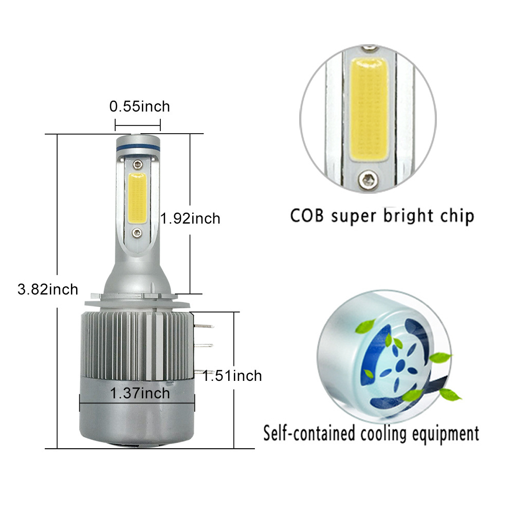 C6 Car light LED Headlight Bulb H15  led car headlight 8000 lumen C6 6500K car lights H15 led headlight