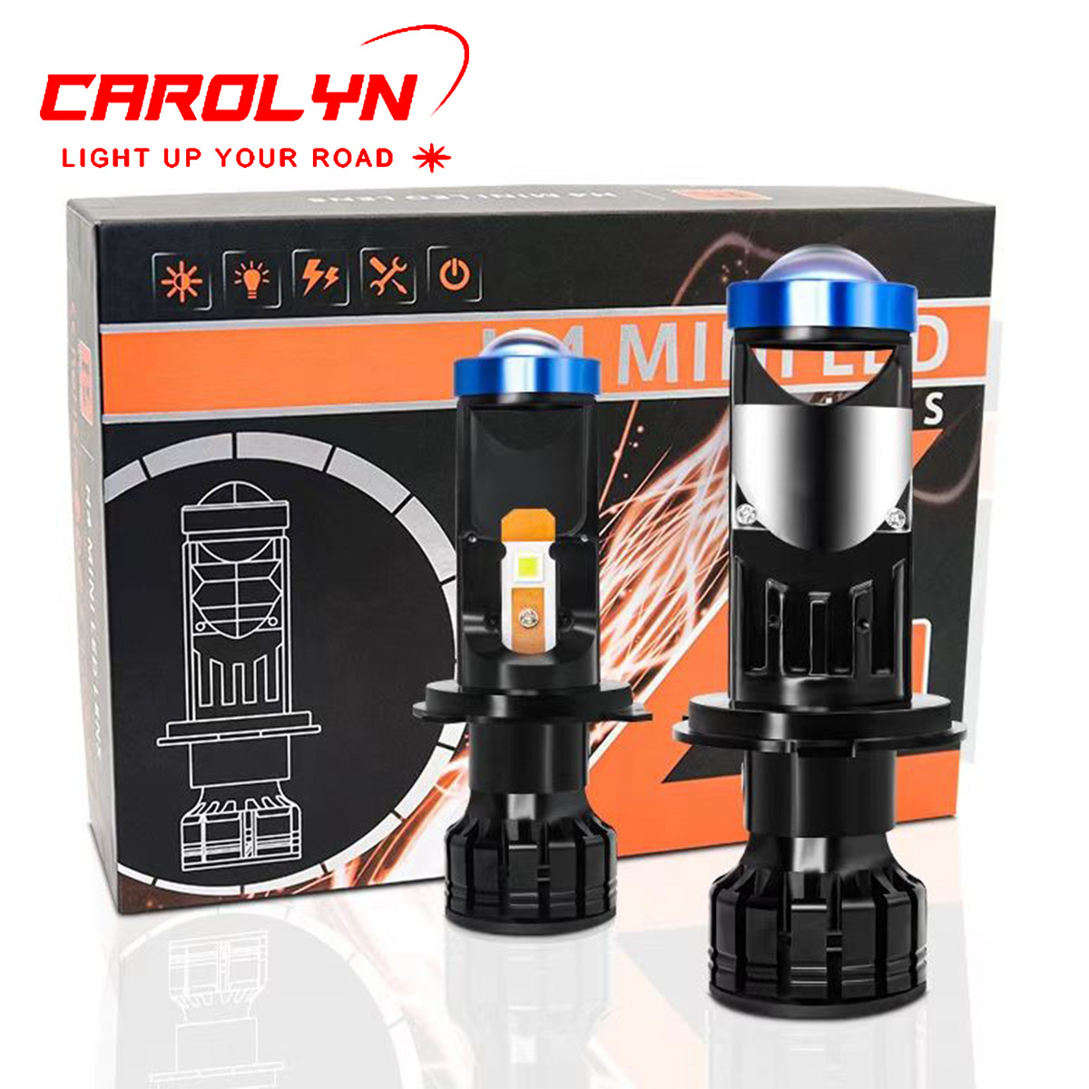 Powerful  90W/Pair Lamp H4 LED Mini Projector Lens Auto Bulb 14000LM Conversion Kit Hi/Low Beam Headlight P5 led headlight