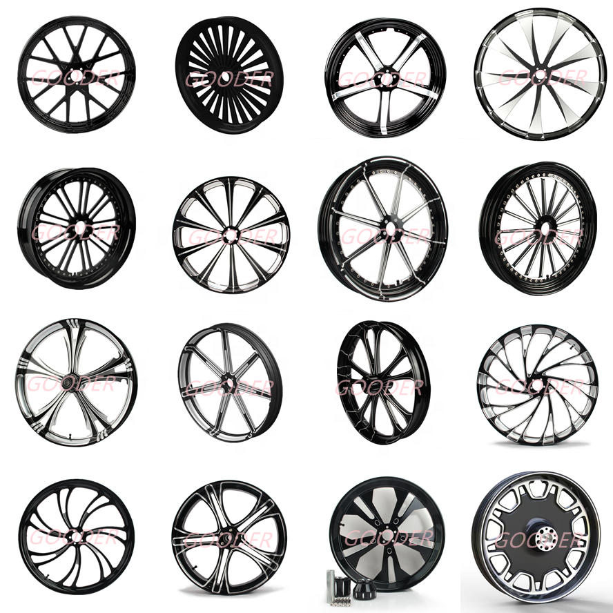 Gooder-LG49 CNC Half Oxygen Polarization Technology 18 21 26 30 32 inch Motorcycle Wheel Spoke Rim for Harley Davidson