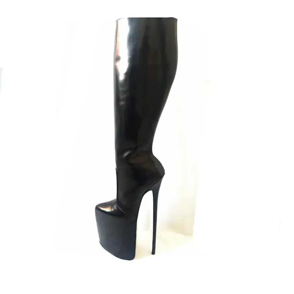 Women's Boots Sexy Genuine Leather Pointed Toe Stiletto Heel  Platform  Knee-High Boots High Heel 30cm