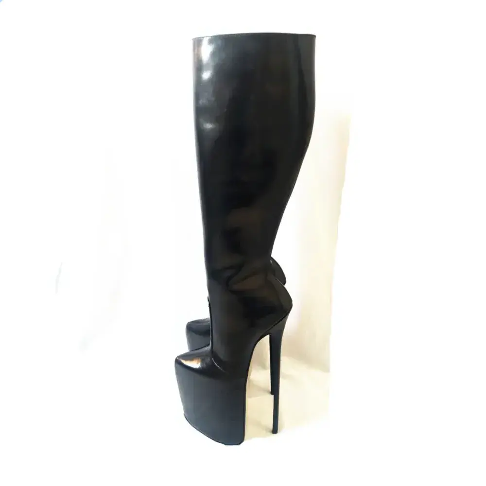 Women's Boots Sexy Genuine Leather Pointed Toe Stiletto Heel  Platform  Knee-High Boots High Heel 30cm