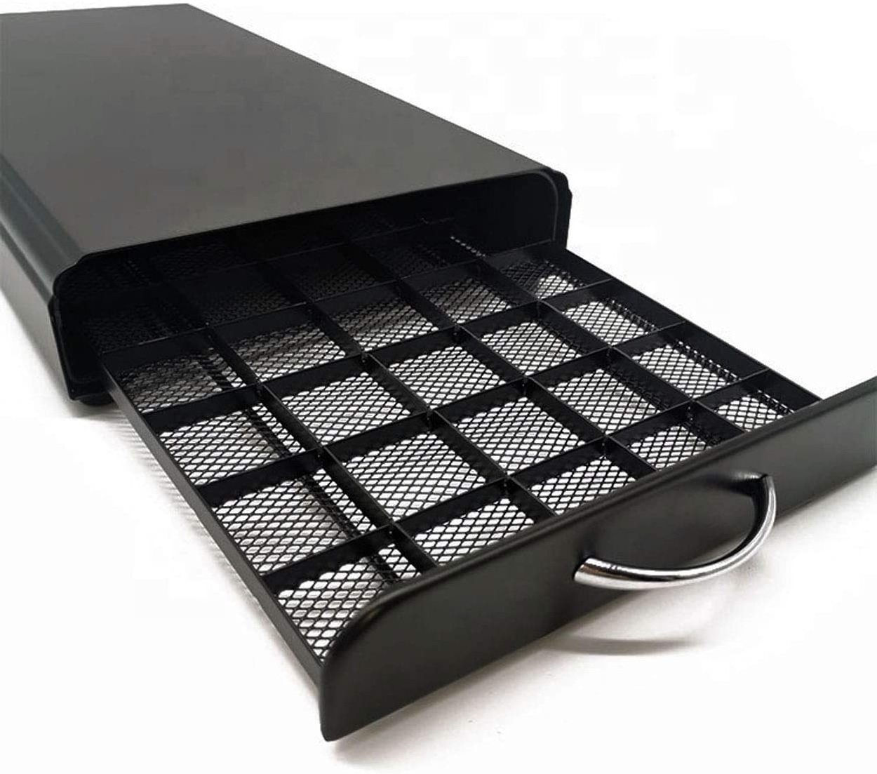 Coffee Pod Holder Compatible With Nespresso Capsule Stand  Matte Black  Tray for 50 Pod