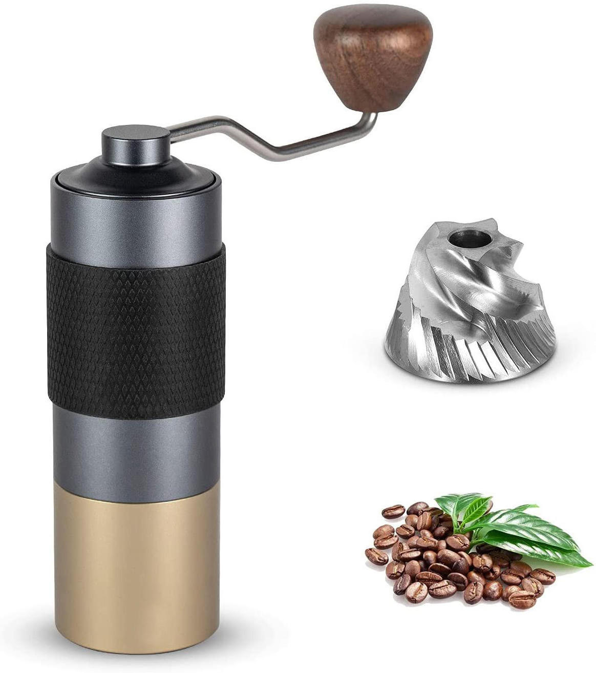 Coffee Grinder Hand with Adjustable Conical Stainless Steel Burr Mill Portable Grinders Manual