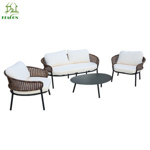 Home and Garden Wicker Rattan Furniture Patio Rattan Sofa Set Outdoor Deep Seating Rattan Sofa Modern Tuin Set Aluminium