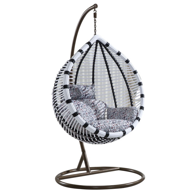 Indoor Wicker Rattan Garden Hanging Chair Outdoor Furniture Patio Swings Hanging Cocoons Egg Swing Chair with Metal Stand