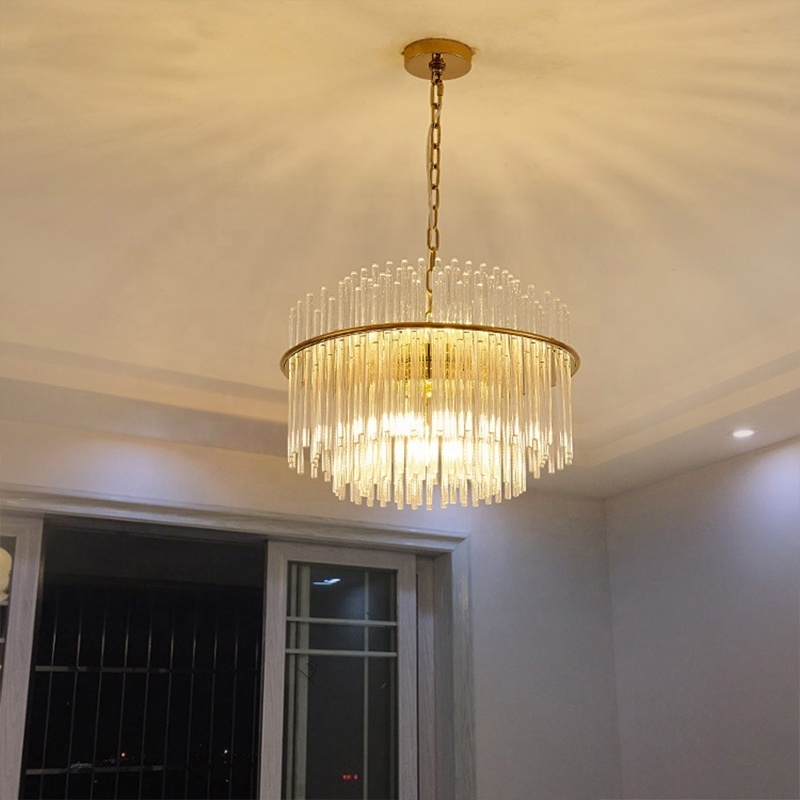 Luxury Crystal Modern glass living room lights led chandelier pendant lights