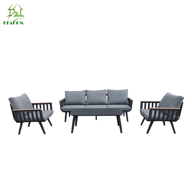 Modern porch sofa set furniture black italian luxury minimalist sofa for outside