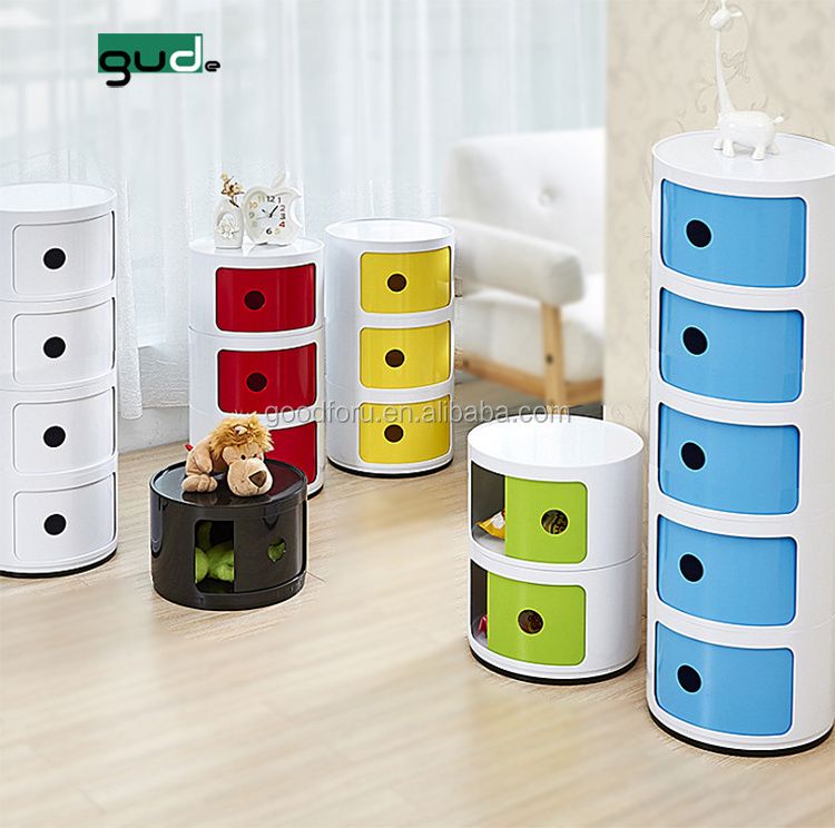 Round compartment Plastic narrow Storage Cabinet