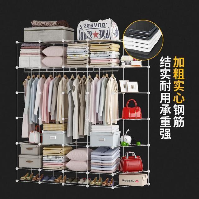 detachable plastic wardrobe  customized design easily DIY storage cabinet simple assemble wardrobe for rental house