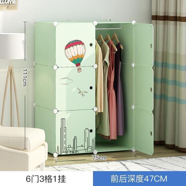 detachable plastic wardrobe  customized design easily DIY storage cabinet simple assemble wardrobe for rental house