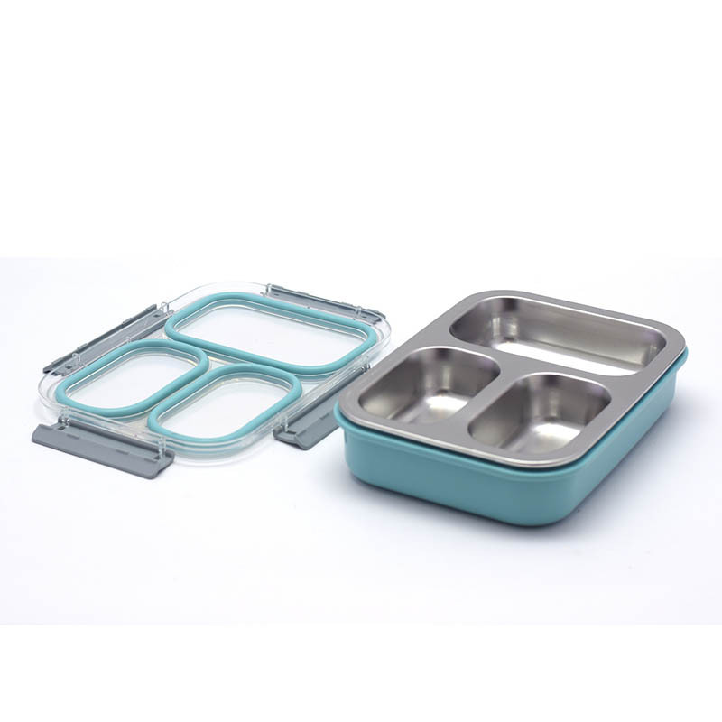 3 compartments stainless steel tiffine bento box food container insulated lunch box