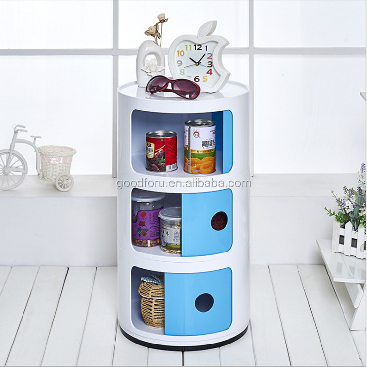 Round compartment Plastic narrow Storage Cabinet