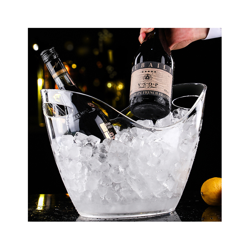 Amazon ice bucket wine bucket clear acrylic 3.8 L 8L 12L plastic tub for drinks ice bucket