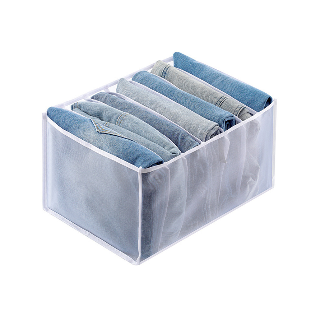 Best price 7 grids jeans organizer closet underwear organizer