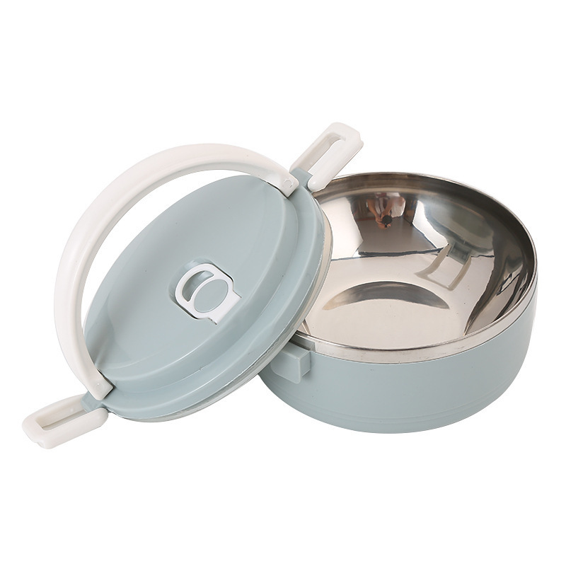 Wholesales cheap  round stainless steel bento box food container thermal lunchbox with handle