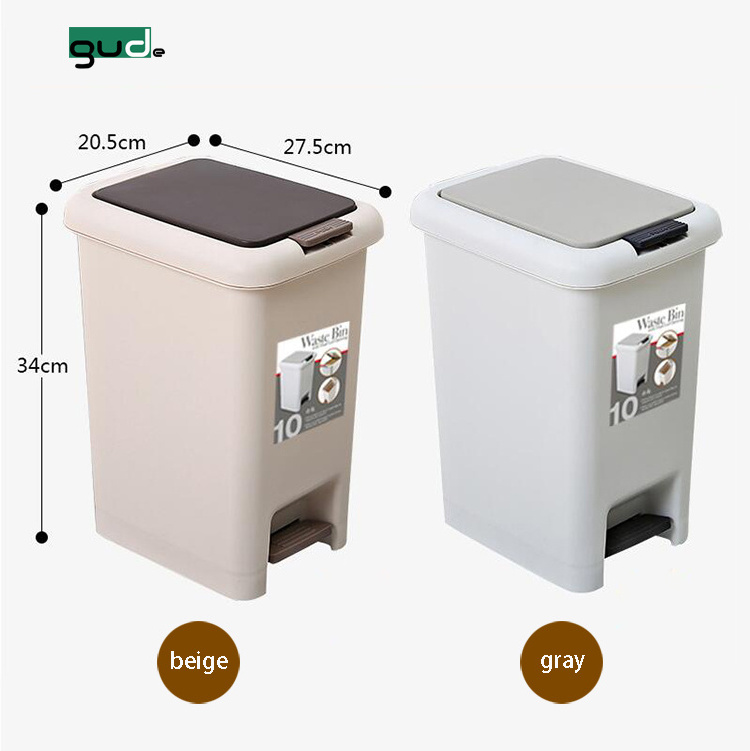 10L Hot selling plastic Pressing waste bin pop up trash can foot pedal garbage can