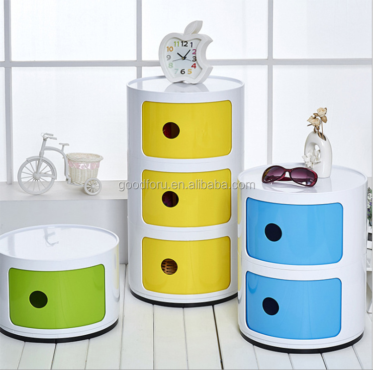 Round compartment Plastic narrow Storage Cabinet