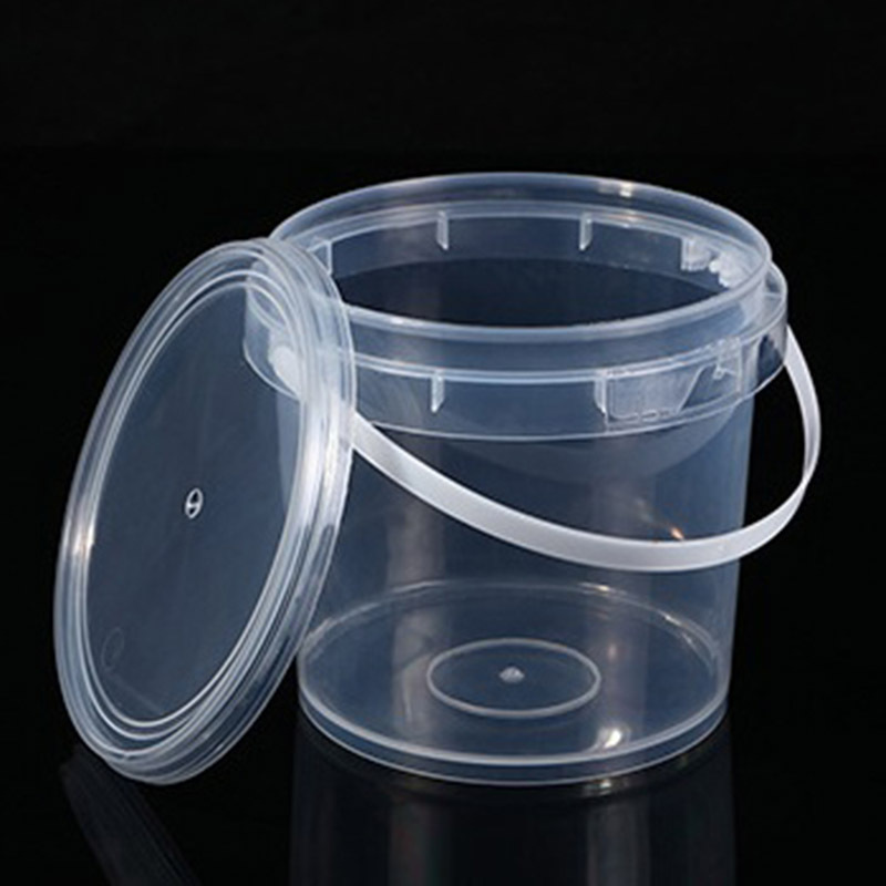 Clear Plastic Buckets with Lids and Handles Ice Cream Buckets Airtight Food Storage Bucket with Lids for Kitchen