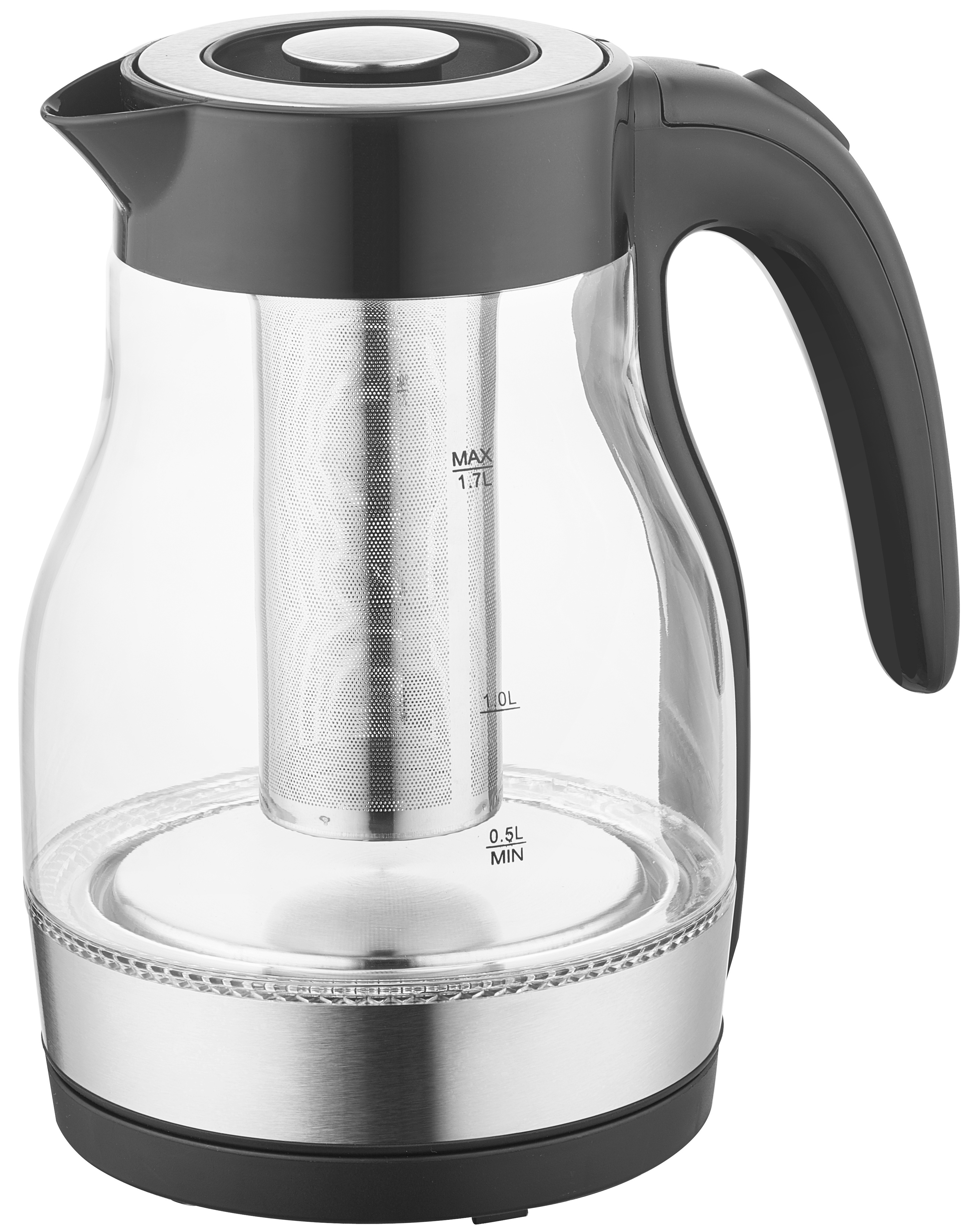 HHB8706  Top New item Type Large Diameter Easy To Clean 304 Stainless steel 2200W  1.7L 360 degree  Glass  Electric Water Kettle