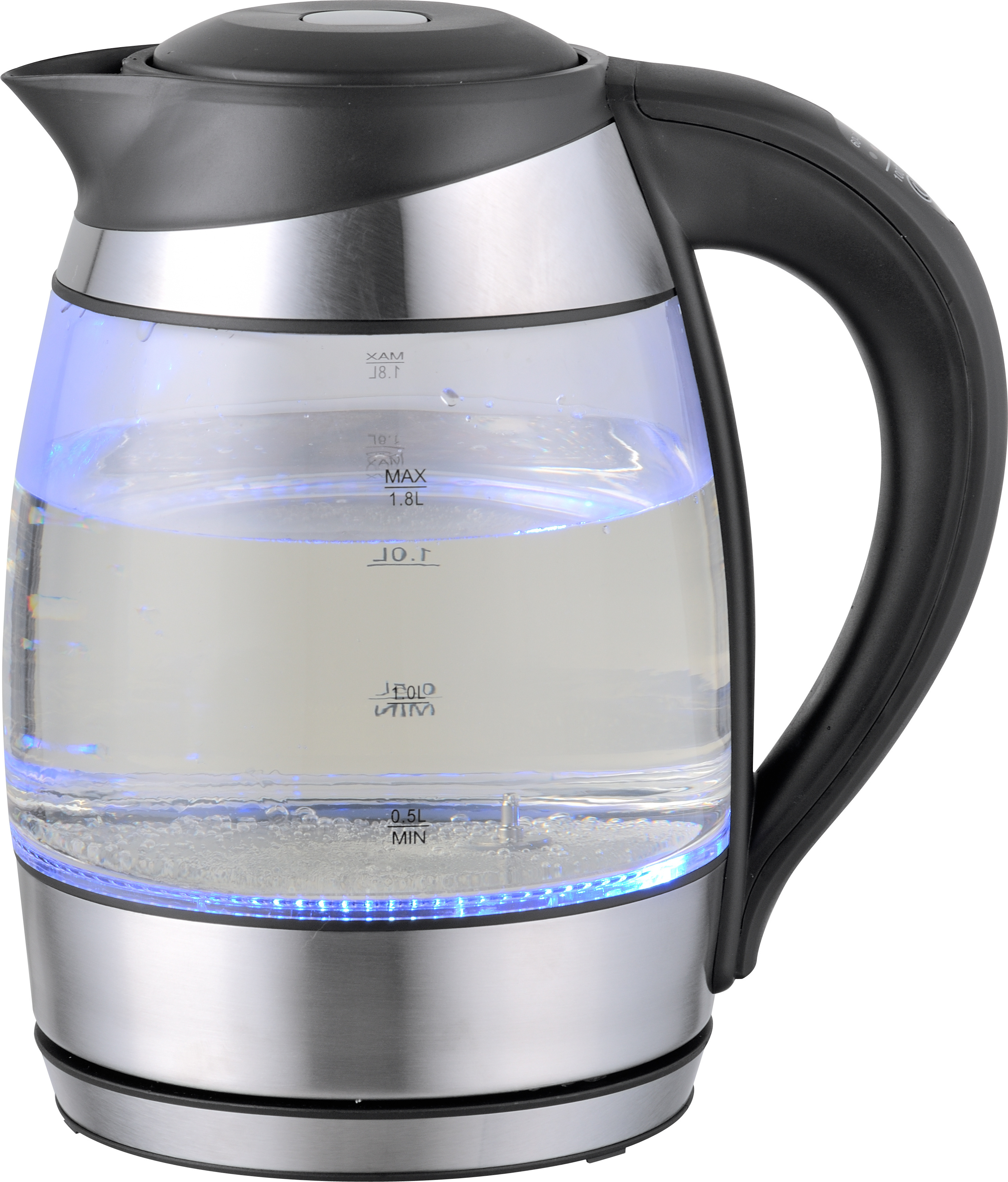 1.7L keep warm 5 color led light digital glass electric kettle