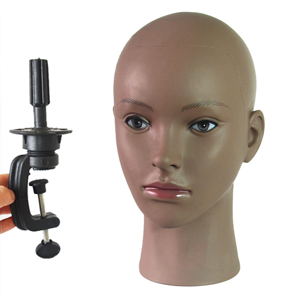 African Mannequin Head Without Hair For Making Wig Hat Display Cosmetology Manikin Head Female Dolls Bald Training Head