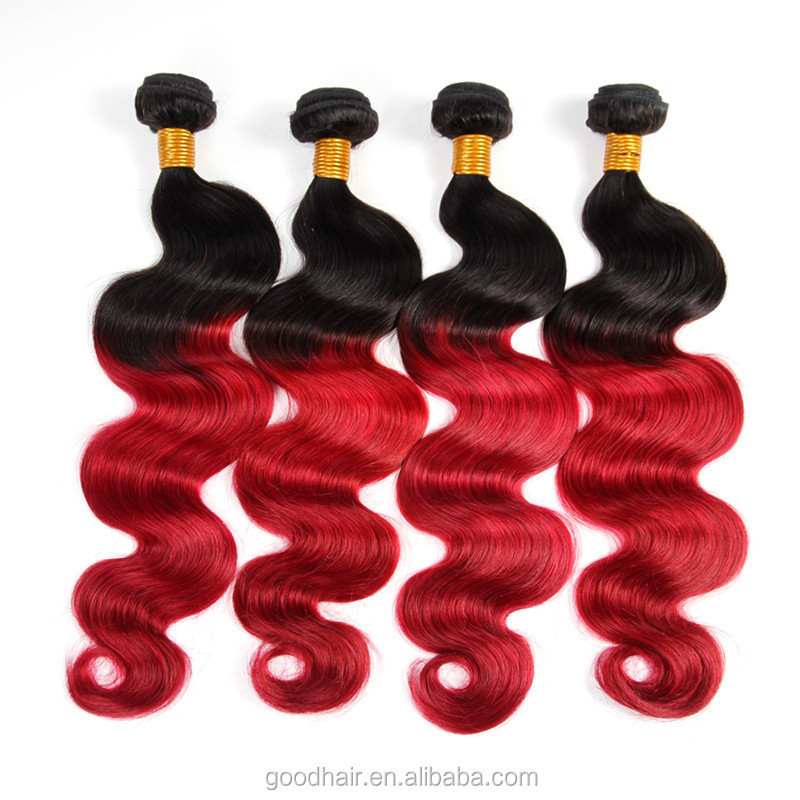 body wave peruvian human hair weave black red ombre human hair bundles extensions for black women