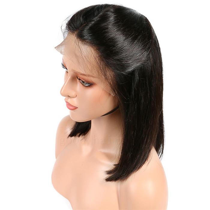 14 inhch 130% density short hair wigs for small heads natural hair front lace wig making machine