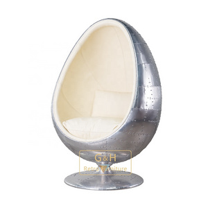 Modern Furniture Standing Swivel Fiberglass Adult Size Oval Egg Shaped Pod Chair