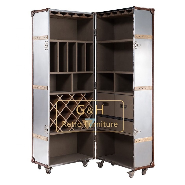 Living room furniture wine cabinet antique leather red wine cabinet GH-L887