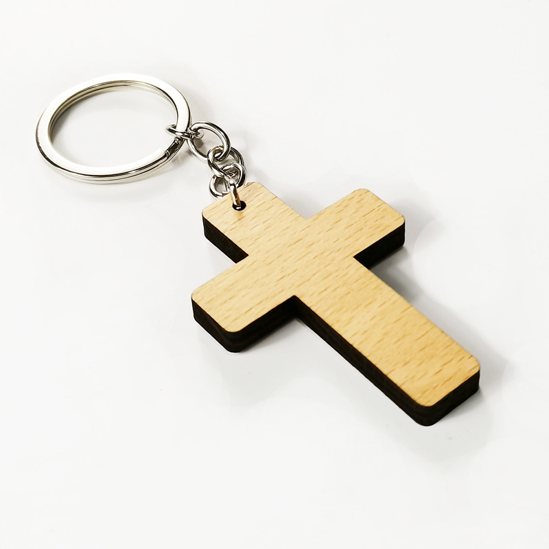 Cross Wooden Keychain Special Sale Blank Cross Wooden Keychain