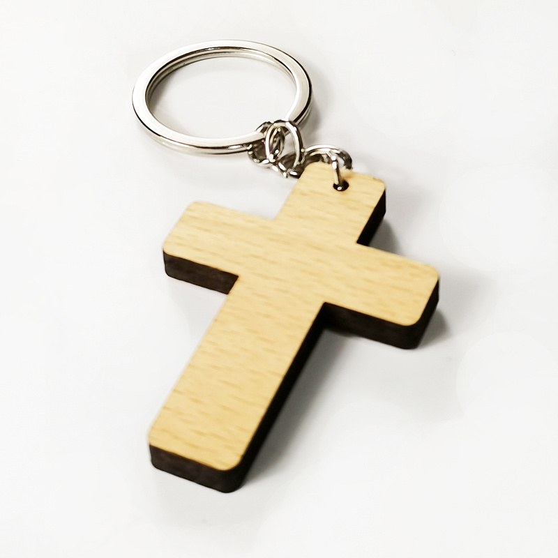 Cross Wooden Keychain Special Sale Blank Cross Wooden Keychain