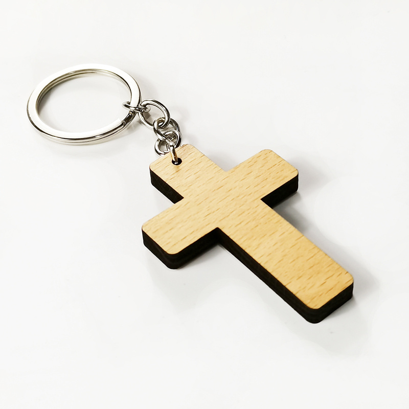 Cross Wooden Keychain Special Sale Blank Cross Wooden Keychain