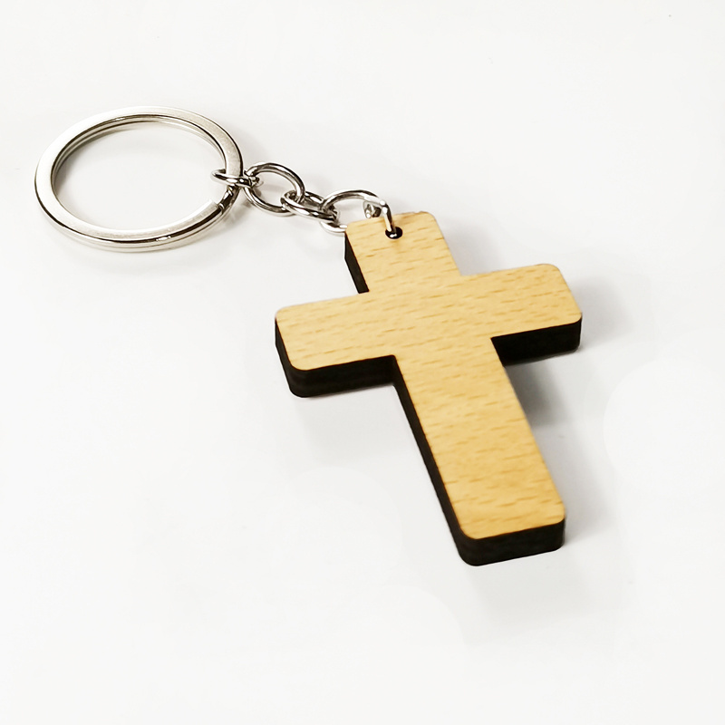 Cross Wooden Keychain Special Sale Blank Cross Wooden Keychain