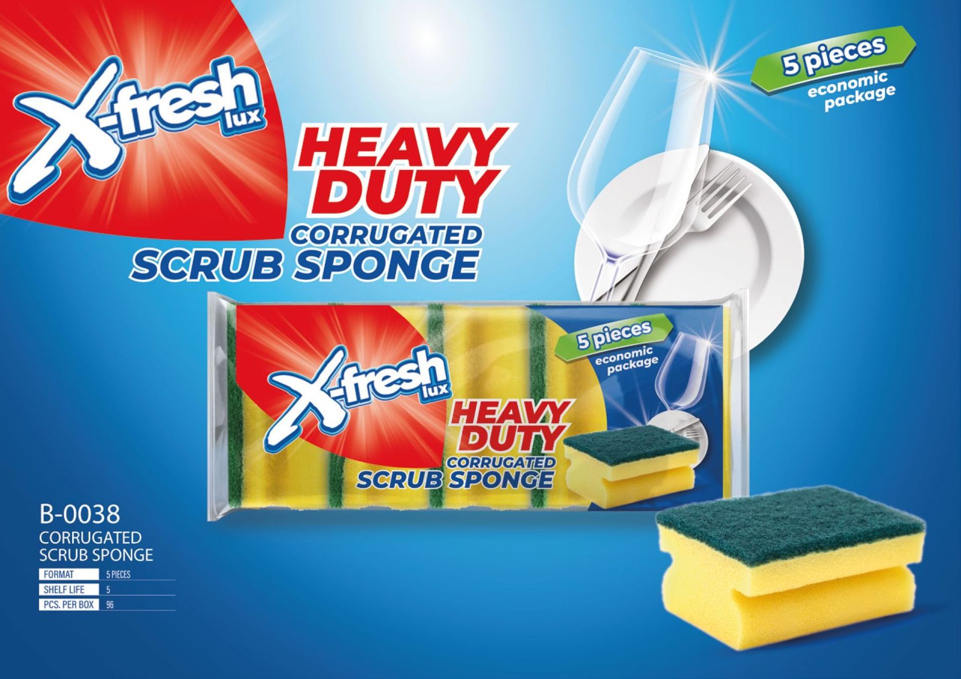 SPONGE  HEAVY DUTY ECONOMIC PACK 5 PIECES ONE PACK   FROM FACTORY READY TO SHIP BEST PRICE QUARANTED