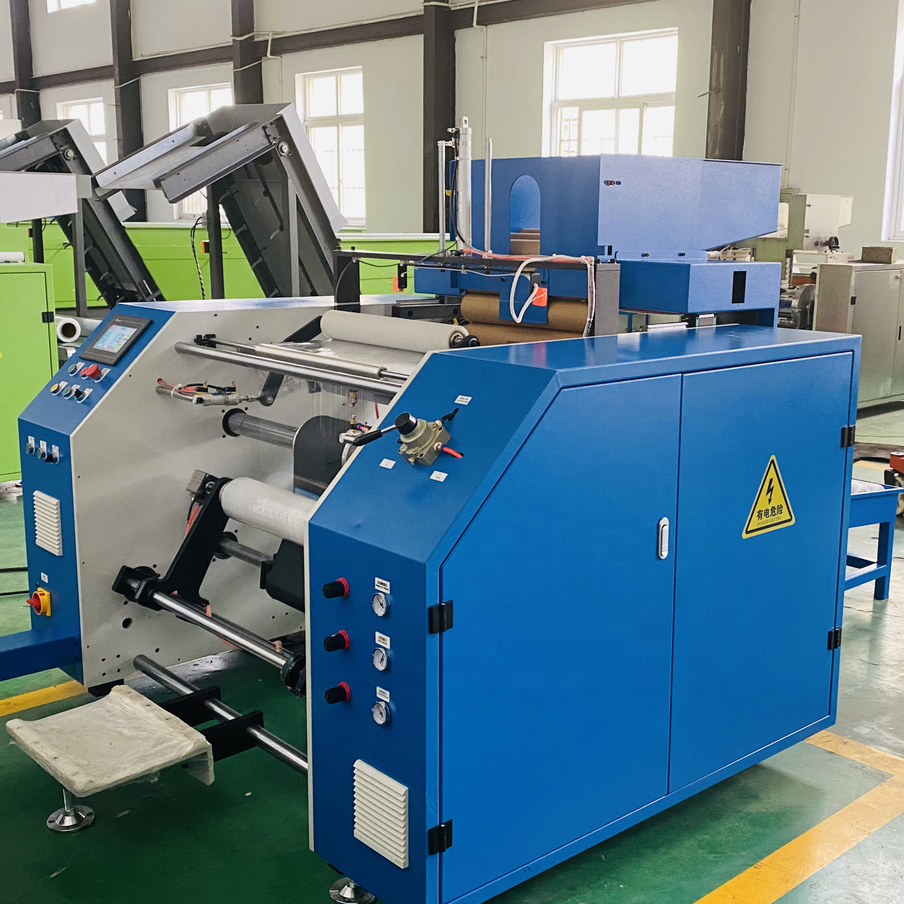 Automatic stretch film pe cling film rewinding cutting machine