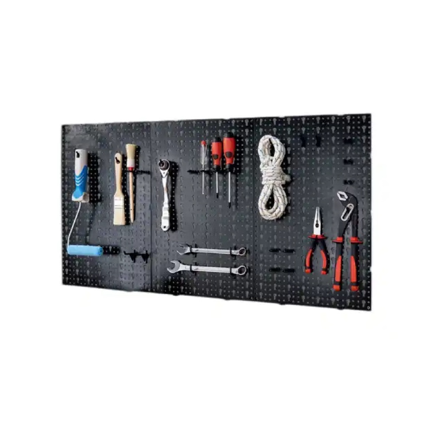 Factory wholesale Wall Display Organizer Garage Hardware Pegboard Tool Display Wall Plastic Pegboard wall organizer