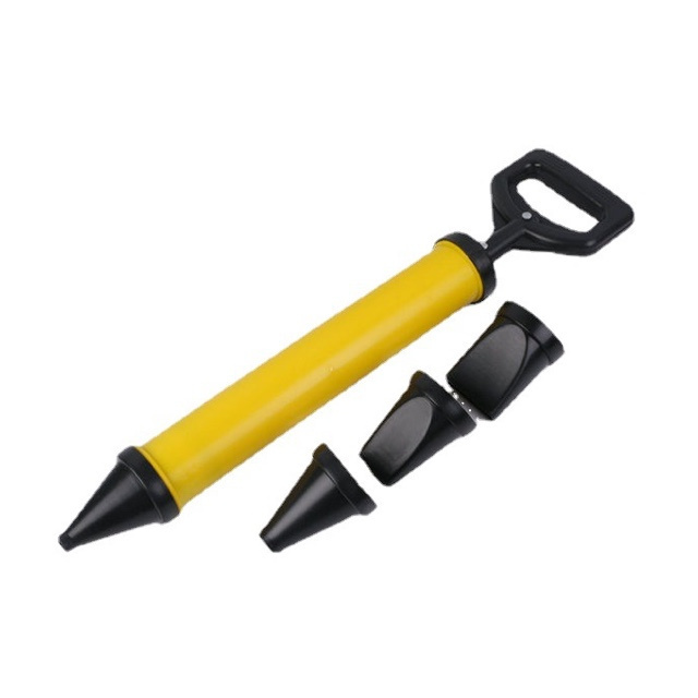 4 nozzles Smooth Steel Tube Drop-resistant Yellow Cement Caulking Gun Construction Tools