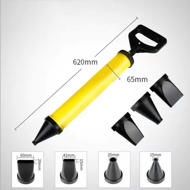 4 nozzles Smooth Steel Tube Drop-resistant Yellow Cement Caulking Gun Construction Tools