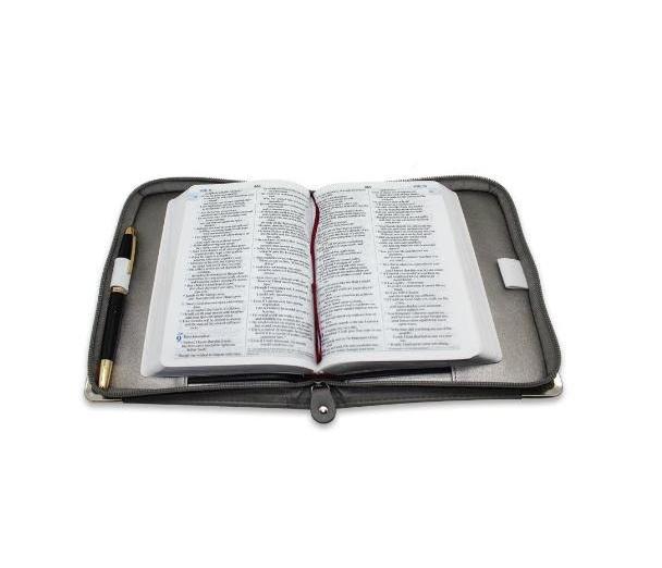 Wholesale Leather Bible Book Cover Smooth Gray PU Holy Bible Cover Case Gift for Christian