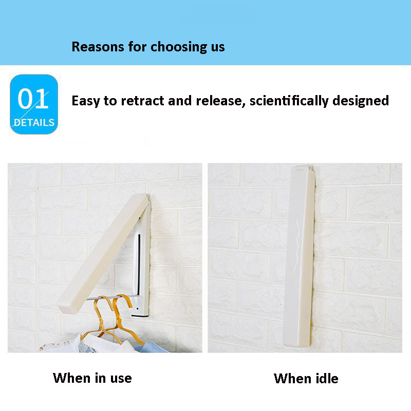 Wall Mounted Drying Rack Clothes Hanger Folding Wall Coat Racks Aluminum Home Storage Organiser Space Savers