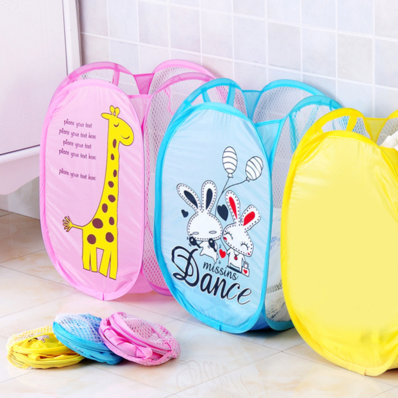 New printed cartoon Dirty Garment Folding Collapsible Bathroom Bag Storage Hamper Toy Organizer Bag home storage baskets