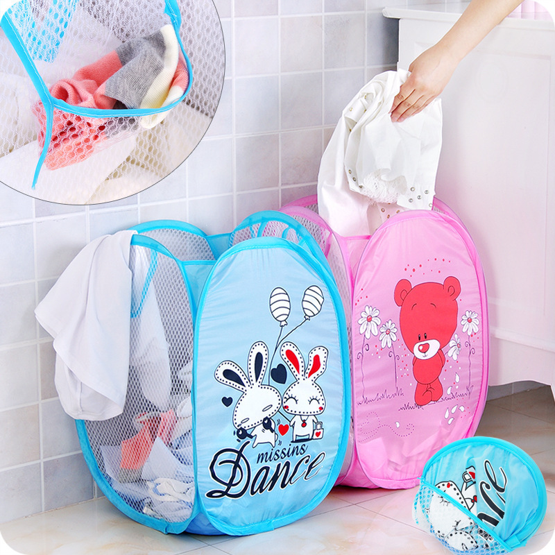 New printed cartoon Dirty Garment Folding Collapsible Bathroom Bag Storage Hamper Toy Organizer Bag home storage baskets