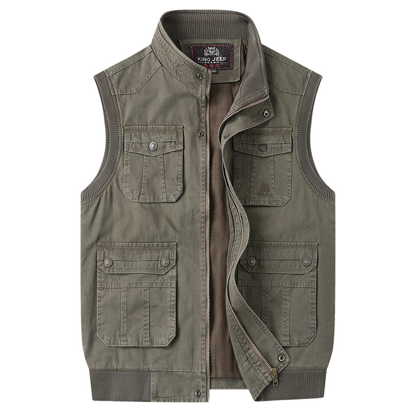 Casual Men's Sleeveless Bomber Jacket Wholesale High Quality Men's Vest Jackets With Multiple Pockets