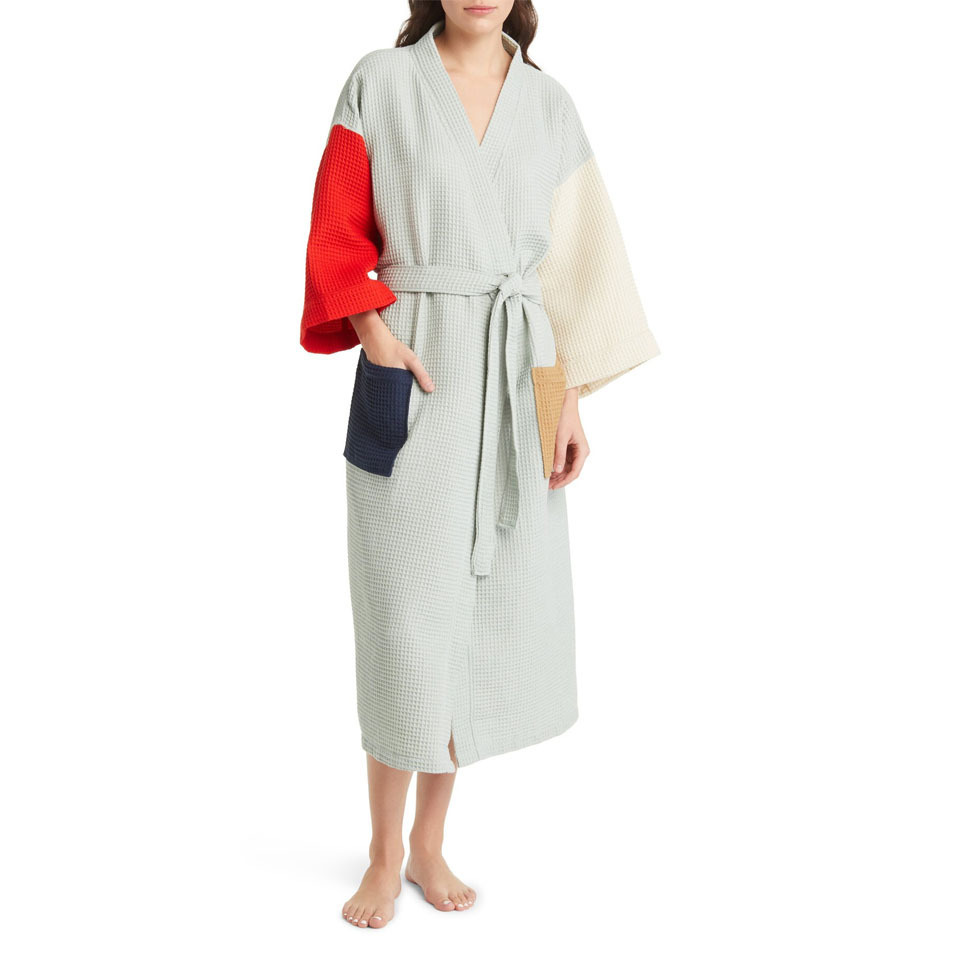 Custom Logo Soft Luxury Cotton Waffle Bath Robe Hotel Sleepwear Spa Women's Bathrobe