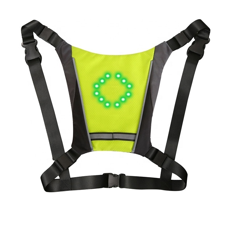 reflective vest led light batteries bike turn signal light safety bicycle warning vests with remote