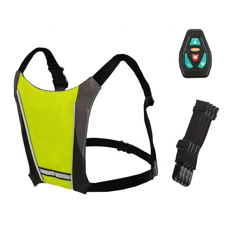 reflective vest led light batteries bike turn signal light safety bicycle warning vests with remote