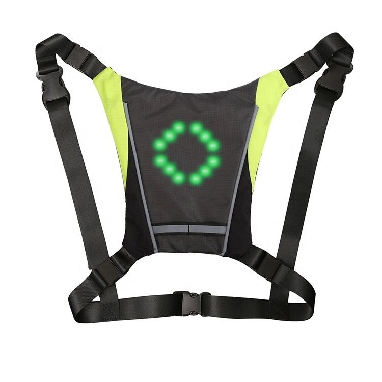 reflective vest led light batteries bike turn signal light safety bicycle warning vests with remote