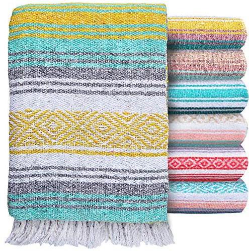 Wholesale Handwoven Mexican Boho Cotton Throws Blanket for Yoga Patio Sofa Beach with Custom Logo