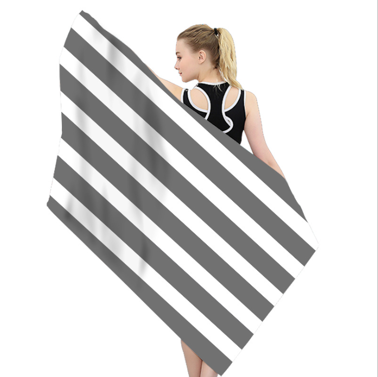 Quick Dry Fashion Striped Solid Color Microfiber Beach Towel  Customized Comfortable Beach Towel