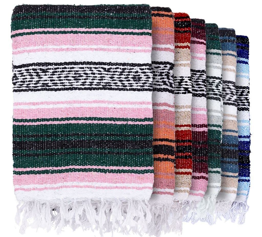 Wholesale Recycled Hand Woven Acrylic Mexican Blankets Throws for Outdoor Beach Yoga